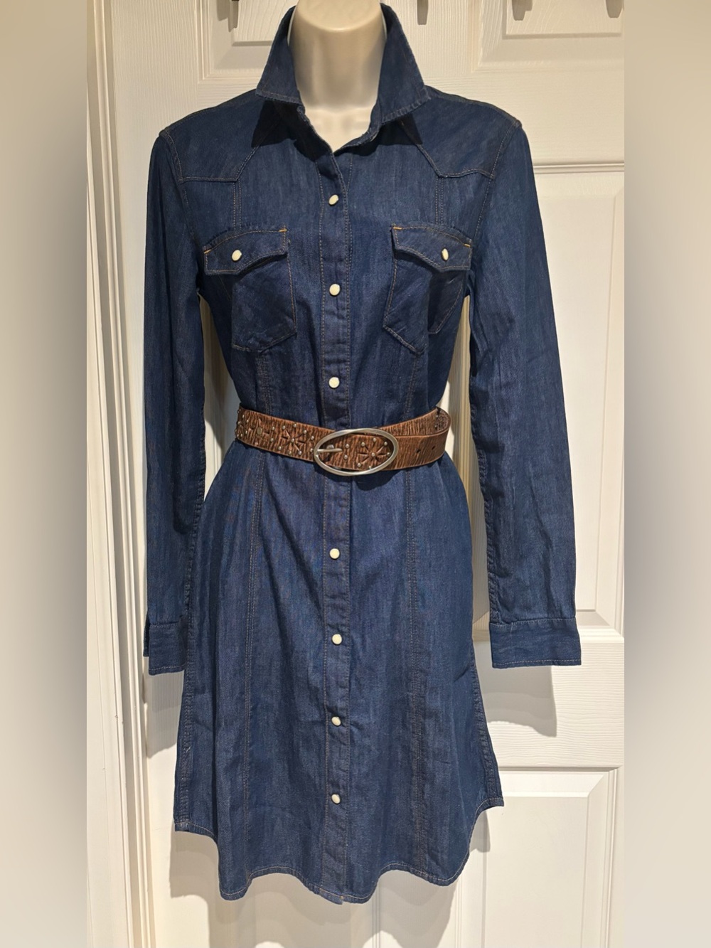 GAP Blue Denim Dress with snaps